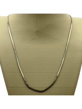 S Link Necklace Sterling Silver 925 Italy Flat Chain 18" Italian Classic Vintage